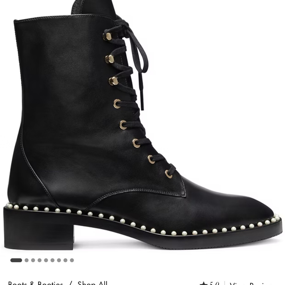 Stuart Weitzman Sondra Black Studded Women's Boots 6.5